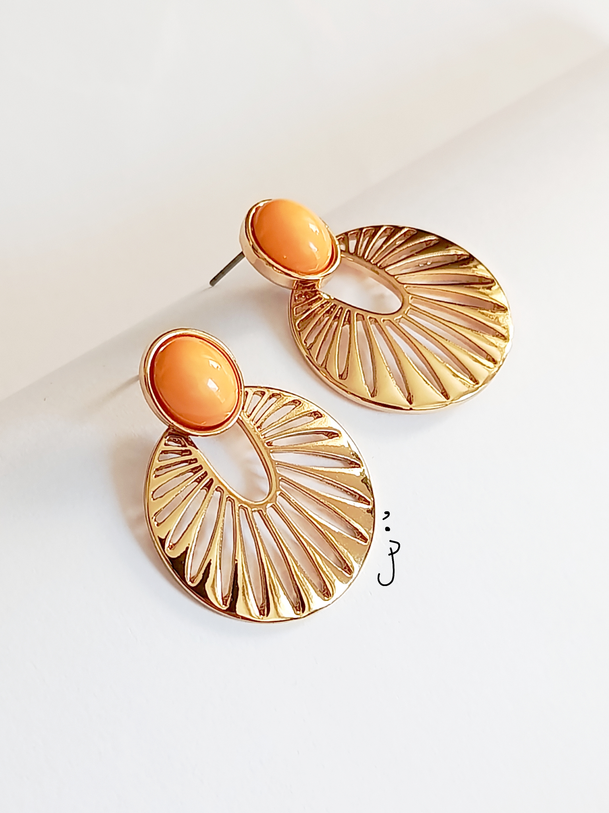 گوشواره وینتیج وارداتی مدل orange مشابه طلا
